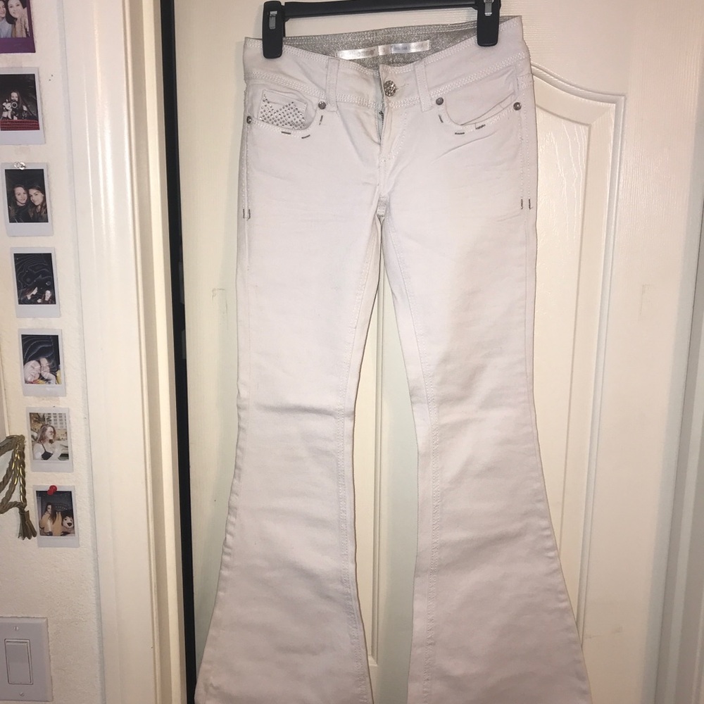 Dollhouse White Silver Jewelled Jeans
